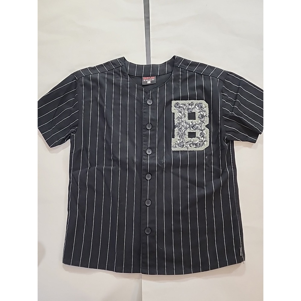 Babylon LA Paradox Baseball Jersey Pinstripes‎ Streetwear Troubled Waters Sz Lg